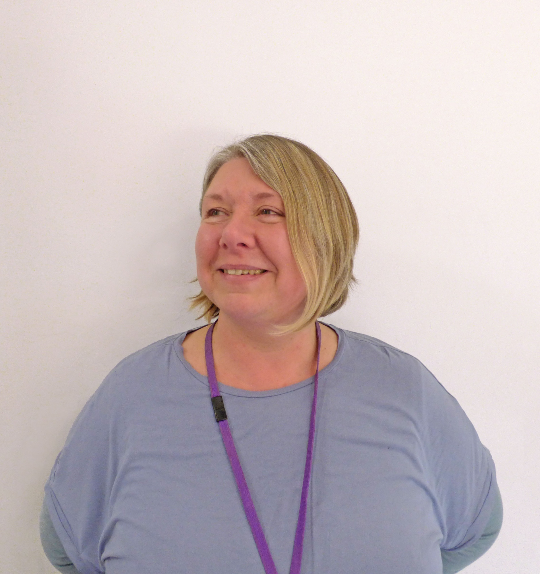 Work Experience Coordinator Claire Mitchell  wearing a blue top